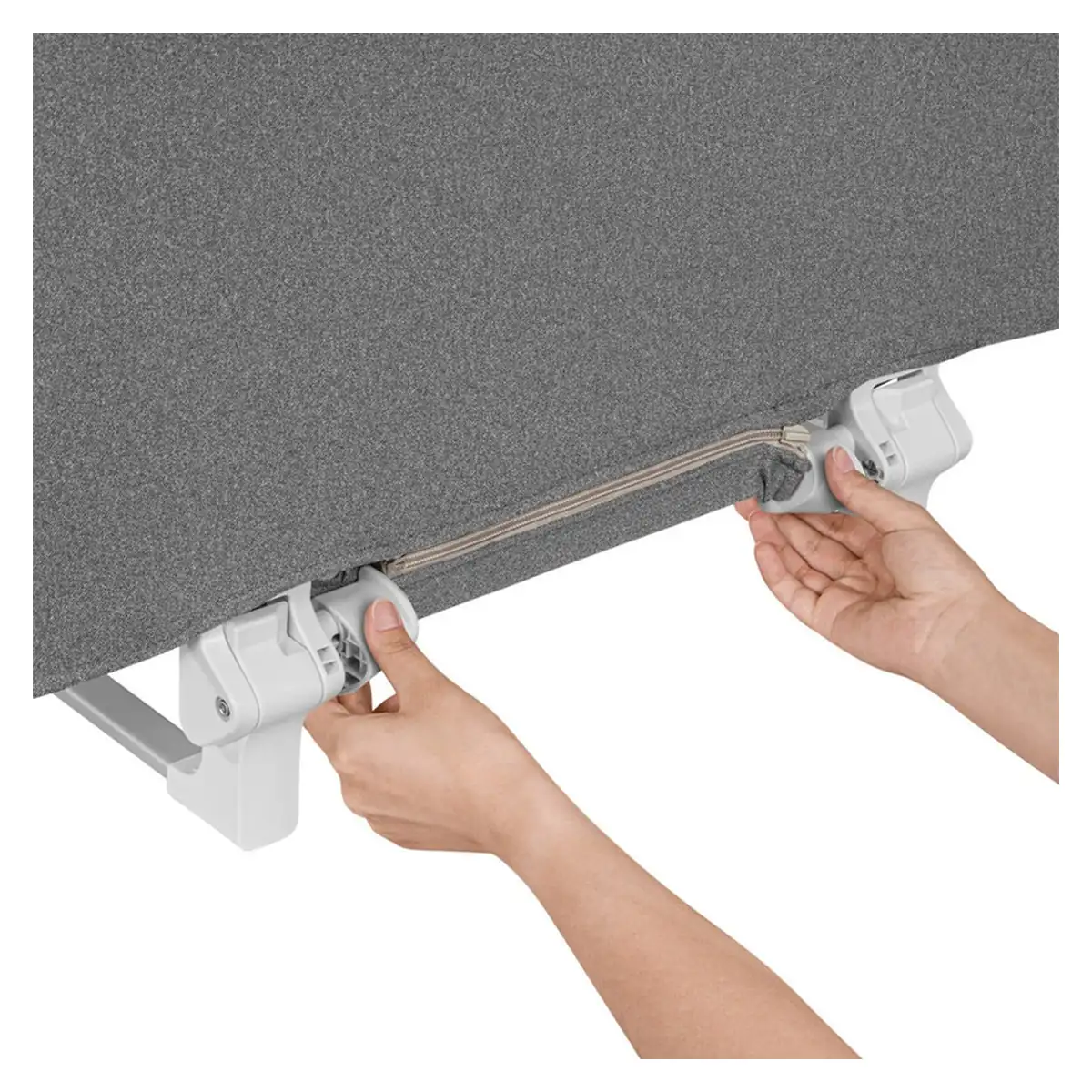 Protectie laterala pat, Lionelo, Lora, Pliabila, Sistem de blocare StandSafe, 105 x 45 cm, Gri 18 luni [5]
