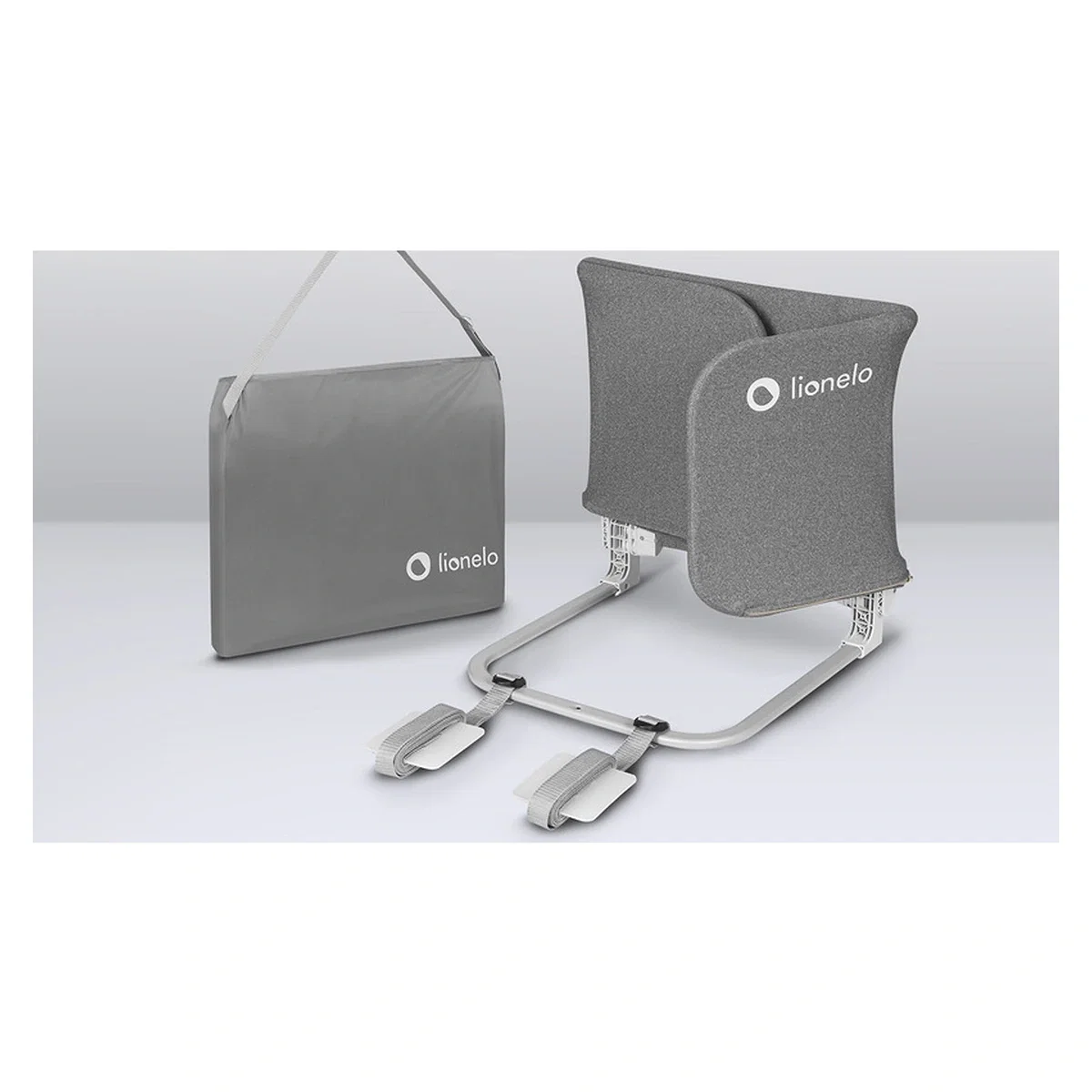 Protectie laterala pat, Lionelo, Lora, Pliabila, Sistem de blocare StandSafe, 105 x 45 cm, Gri 18 luni [15]