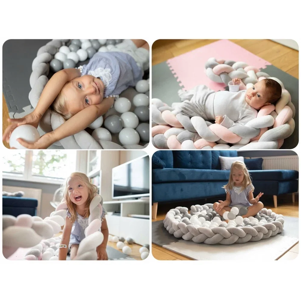 Protectie laterala pentru patut, impletita, 2 m, Ricokids - Mint [3]