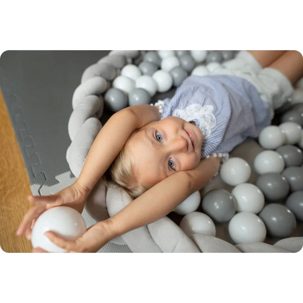 Protectie laterala pentru patut, impletita, 2 m, Ricokids - Roz [3]