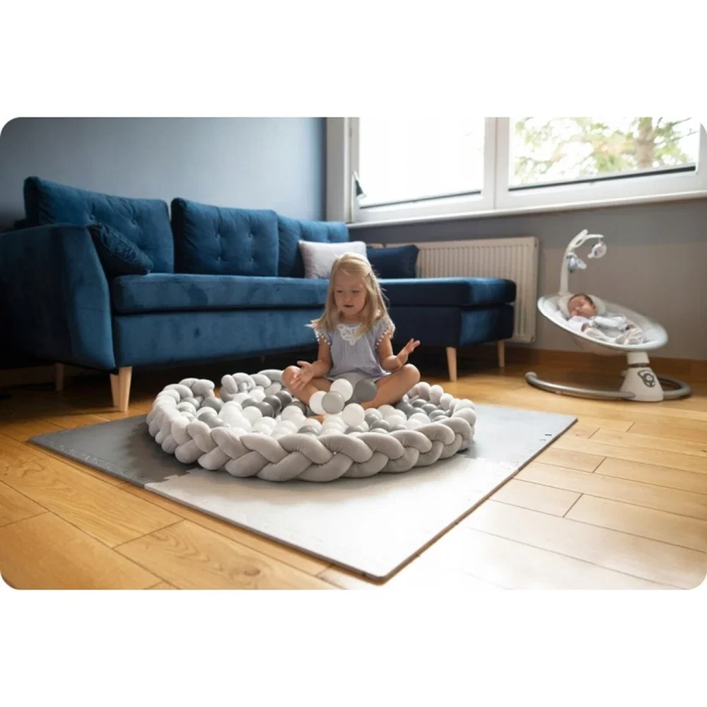 Protectie laterala pentru patut, impletita, 2 m, Ricokids - Roz [6]