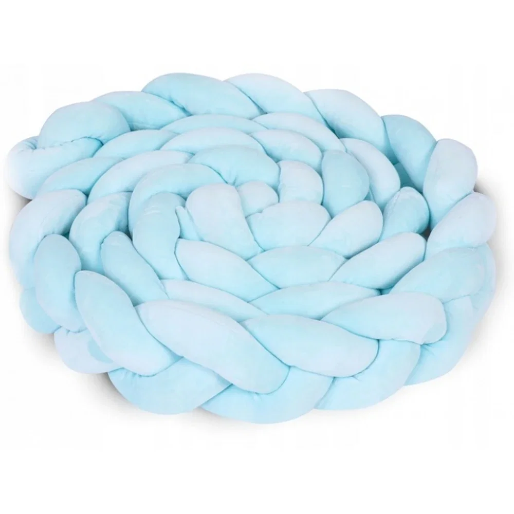 Somnul celor mici - Protectie laterala pentru patut, impletita, 3 M, Ricokids - Albastru