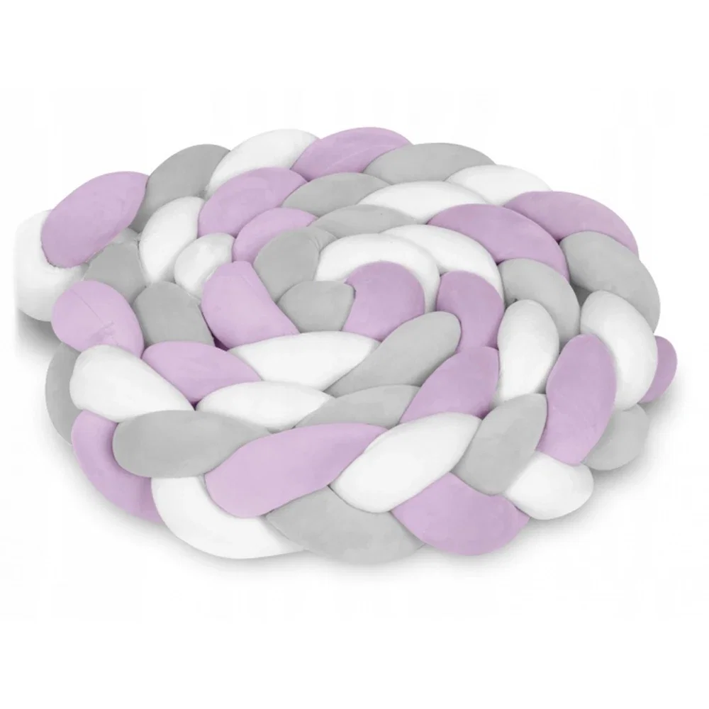 Somnul celor mici - Protectie laterala pentru patut, impletita, 3 M, Ricokids - Mov