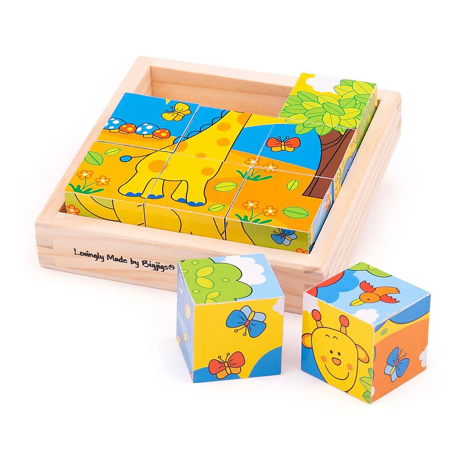 Jucarii interactive - Puzzle cubic - safari BIGJIGS Toys 10 luni+