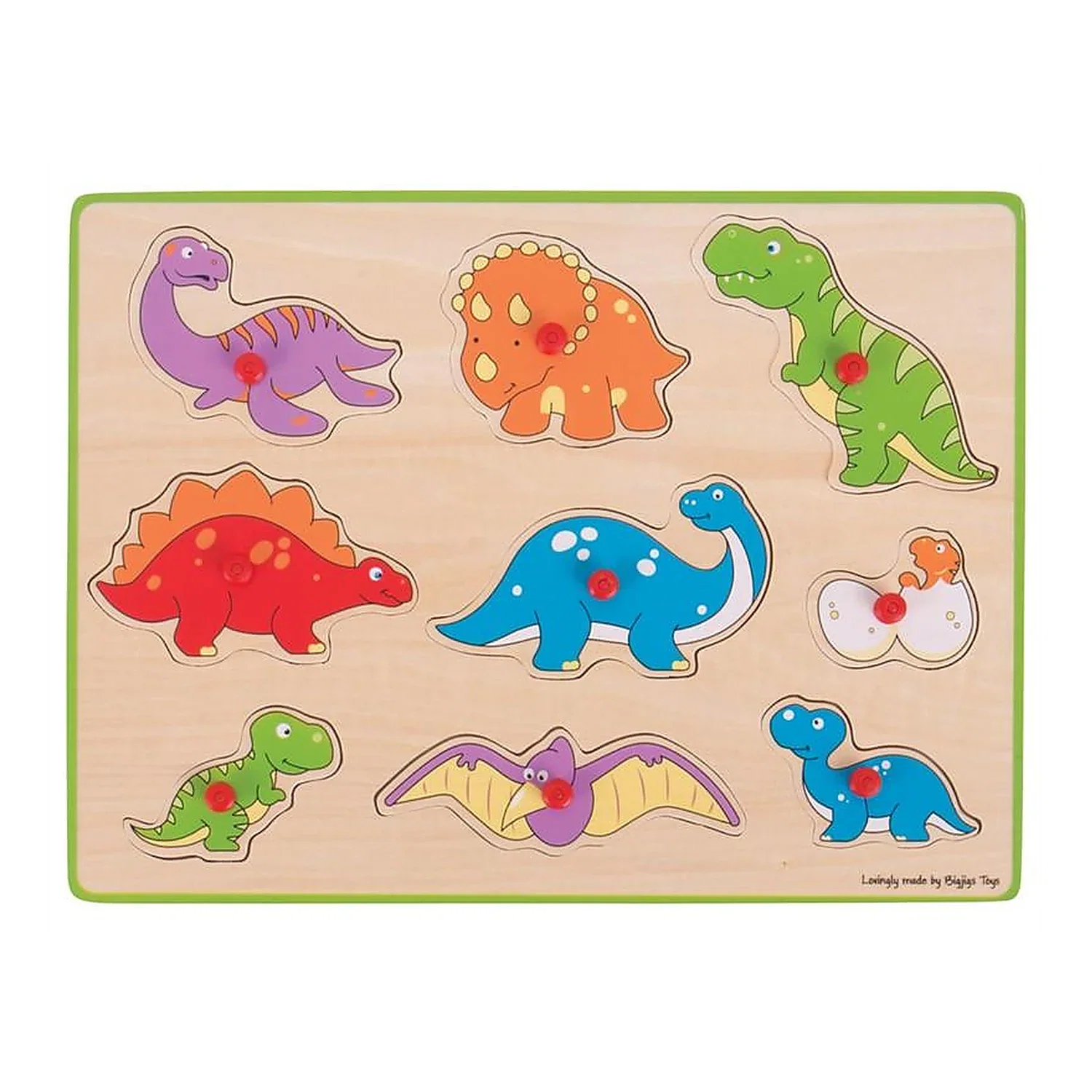 Puzzle-uri si incastre - Puzzle din lemn incastru - Dinozauri BIGJIGS Toys 7 ani