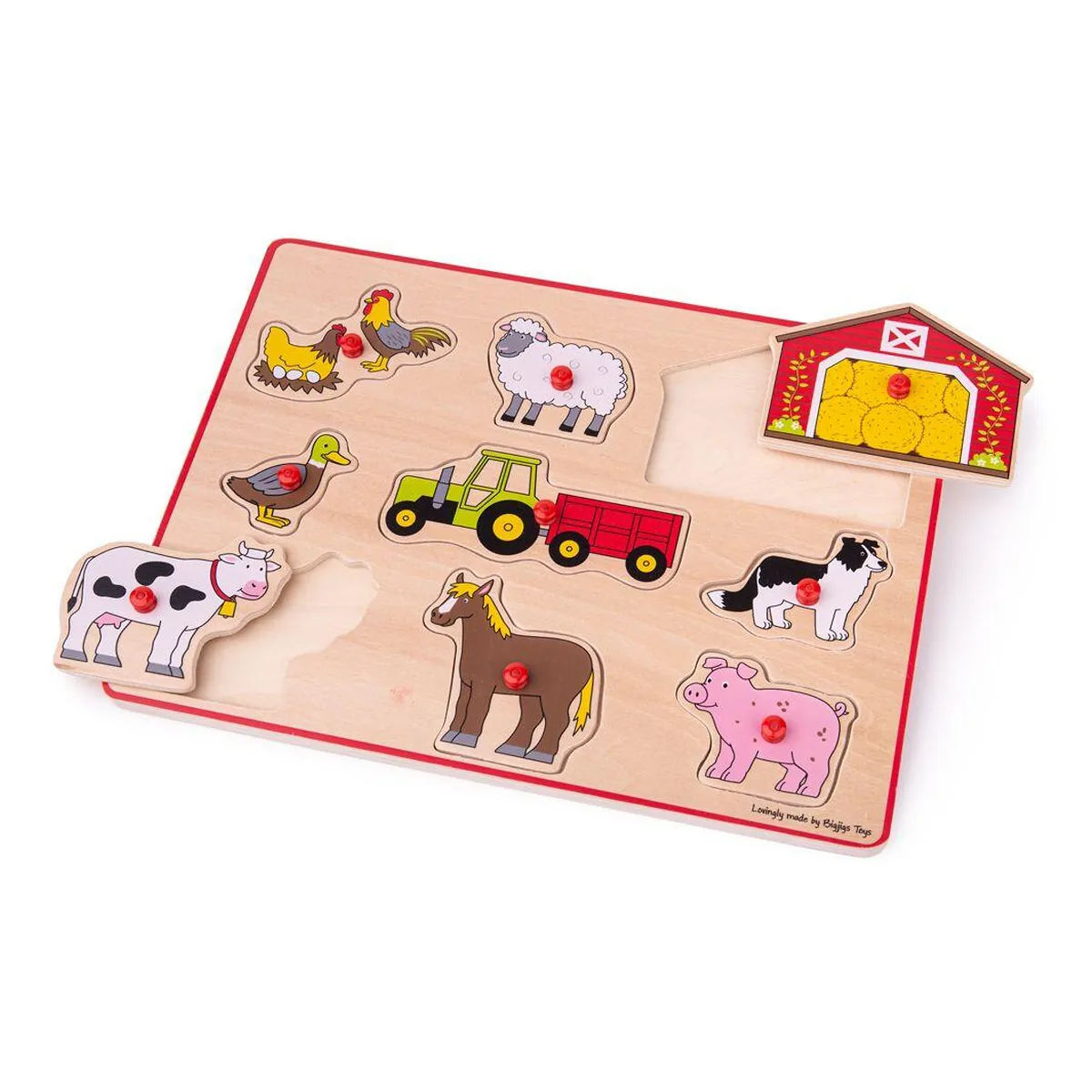 Puzzle din lemn incastru - Ferma BIGJIGS Toys 7 ani [1]