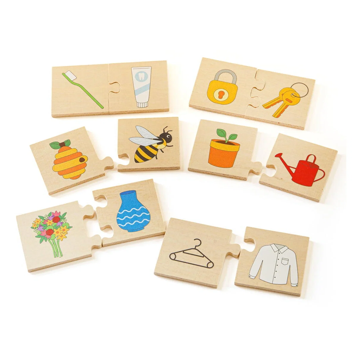 Puzzle-uri si incastre - Puzzle din lemn - Perechea potrivita BIGJIGS Toys 3 ani+