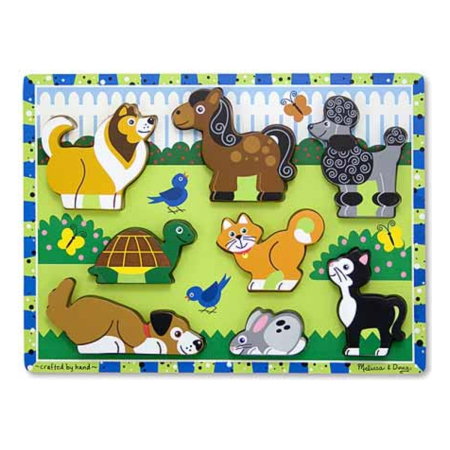 Jocuri si creativitate - Puzzle in relief animale de companie Melissa and Doug