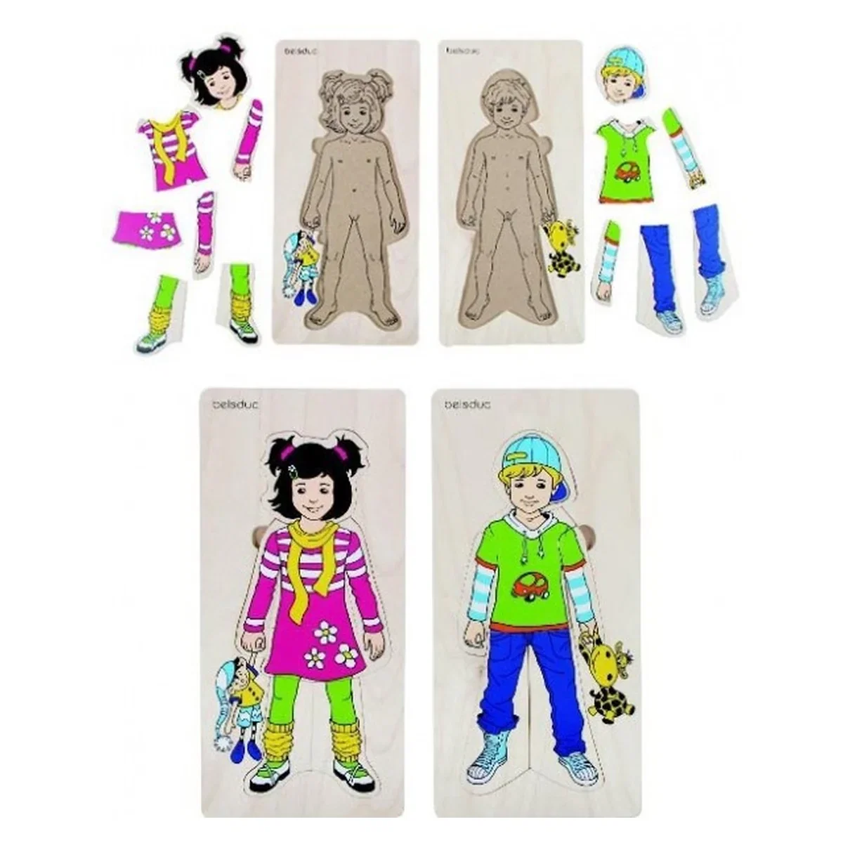 Puzzle lemn Imbracam copiii Beleduc [3]