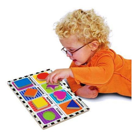 Puzzle lemn in relief Forme geometrice Melissa and Doug [1]