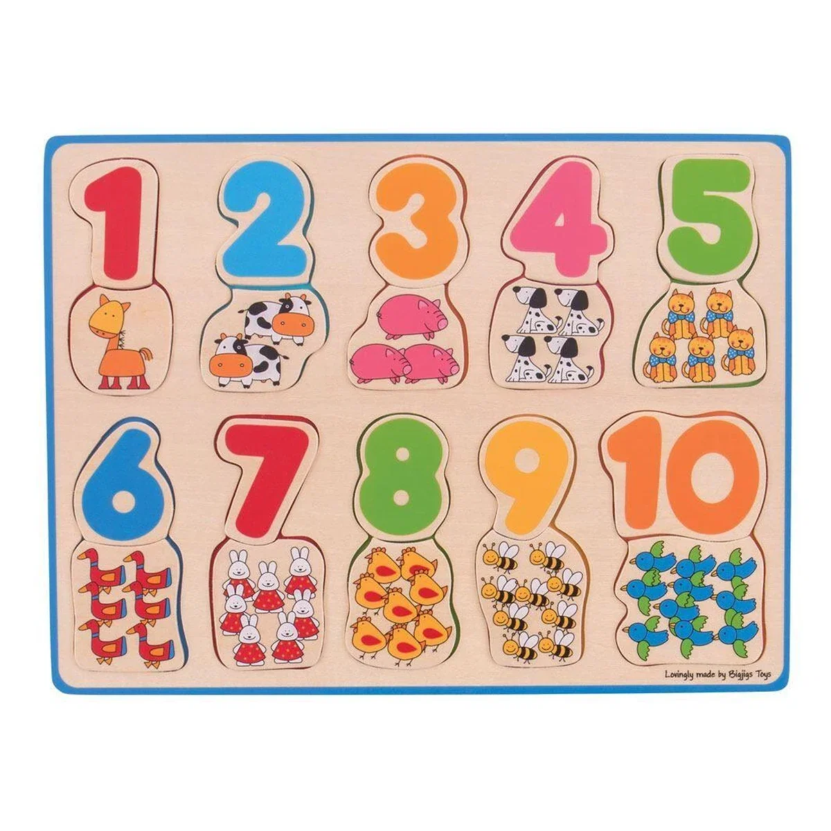 Jucarii interactive - Puzzle - numere si culori BIGJIGS Toys 6 ani