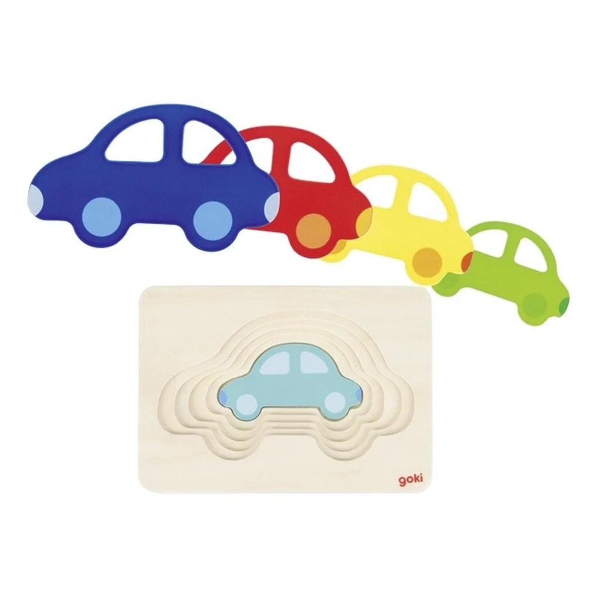 Puzzle stratificat Masinute colorate Goki [1]