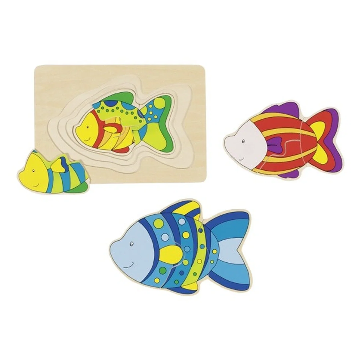Puzzle-uri si incastre - Puzzle stratificat Pestisori colorati Goki