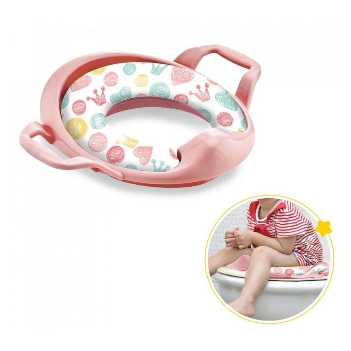 Reductor moale pentru toaleta Roz BabyJem 2 ani + [2]