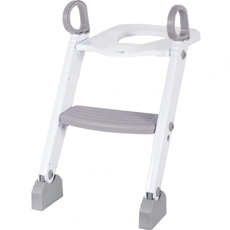 Trepte inaltatoare - Reductor pentru toaleta, Cu scarita, FreeON, White & Grey