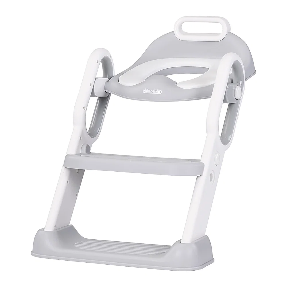 Sanatate si ingrijire - Reductor toaleta cu scara Chipolino Flippy, Grey 18 luni +