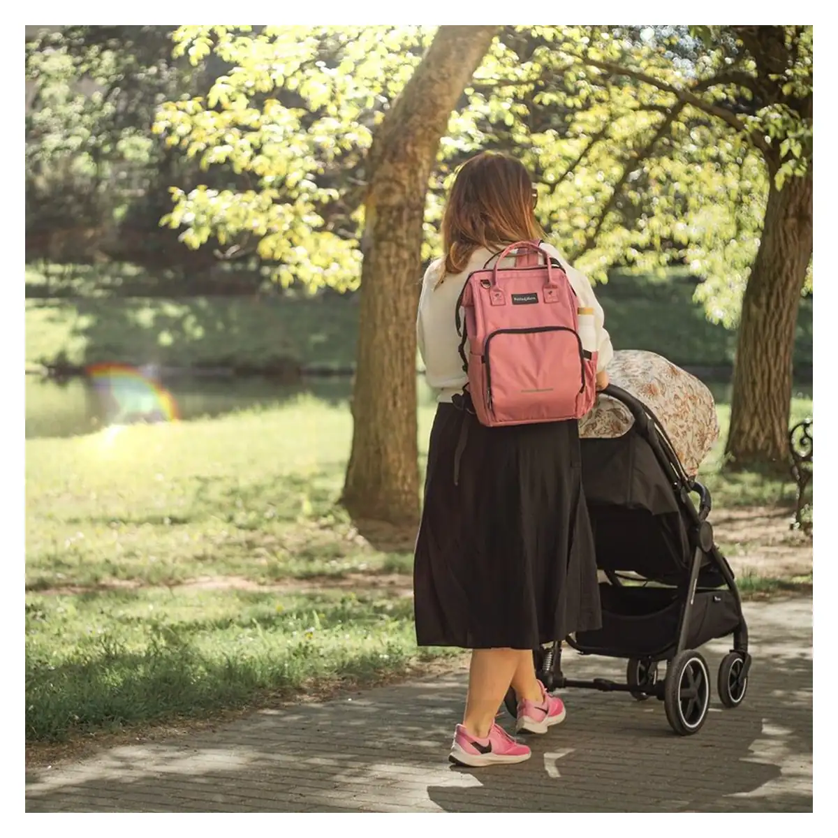 Rucsac pentru mamici, Petite&Mars, Jack, 30 x 42 x 15 cm, Dusty Rose [4]