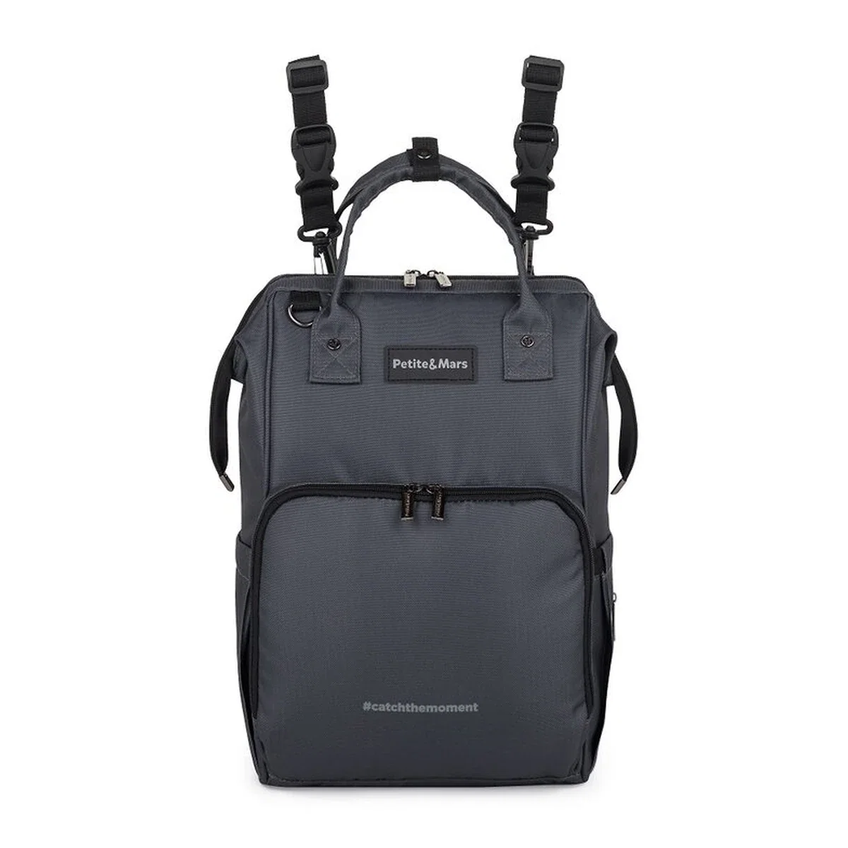 Rucsac pentru mamici, Petite&Mars, Jack, 30 x 42 x 15 cm, Ultimate Grey [3]