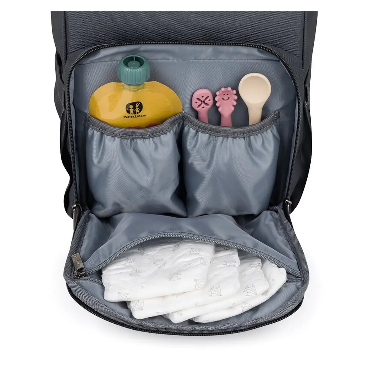 Rucsac pentru mamici, Petite&Mars, Jack, 30 x 42 x 15 cm, Ultimate Grey [6]
