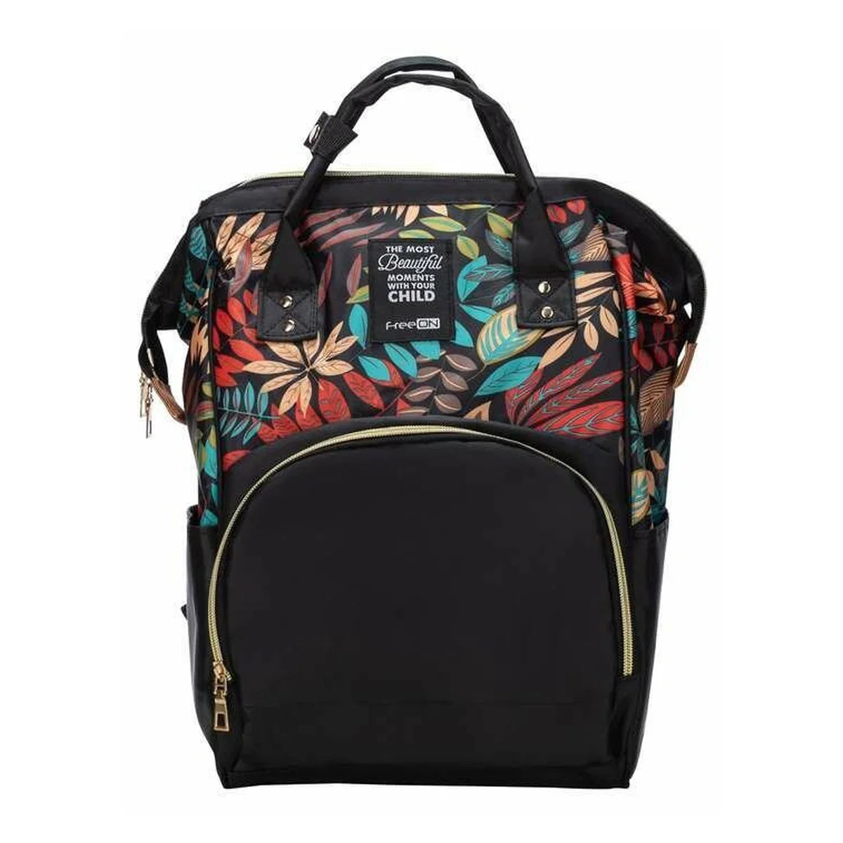 Pentru mami - Rucsac pentru mamici, Simply, Cu multiple compartimente, FreeON, 25 x 16 x 40 cm, Black