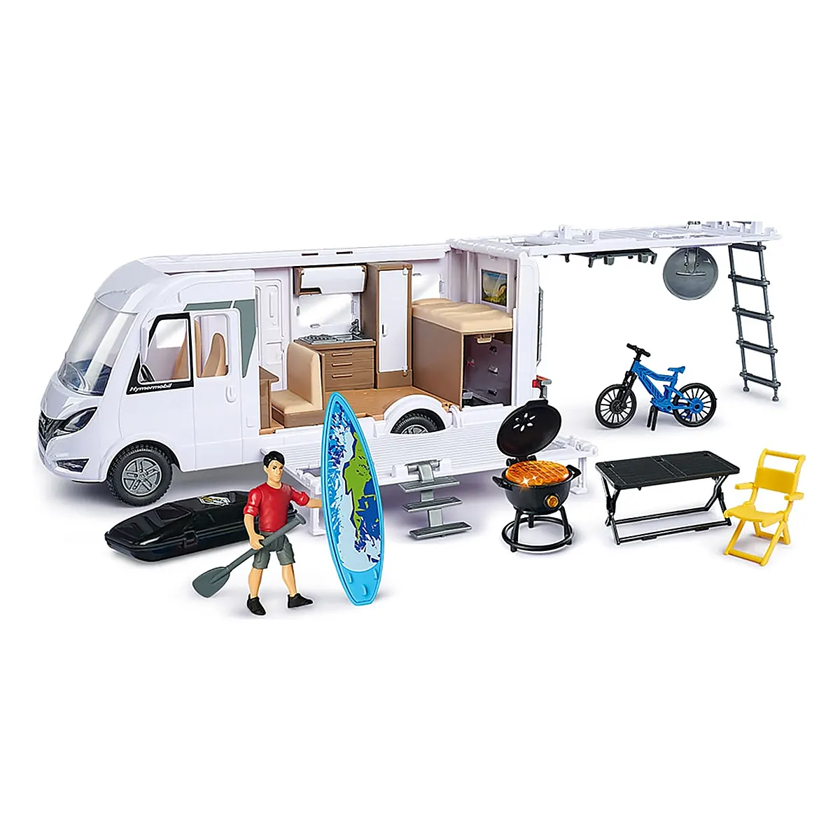 Rulota Dickie Toys Camper Hymer Camping Van Class B cu figurina si accesorii 3 ani + [1]