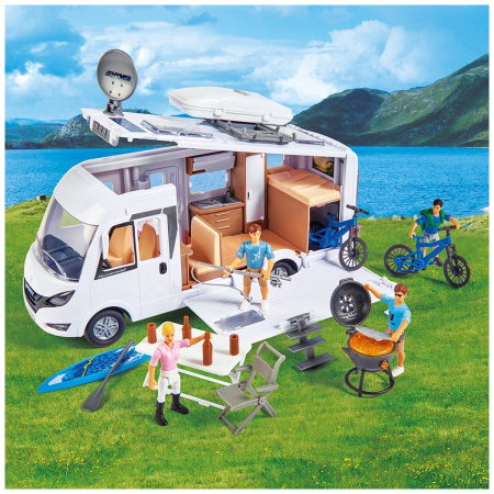 Rulota Dickie Toys Camper Hymer Camping Van Class B cu figurina si accesorii 3 ani + [6]