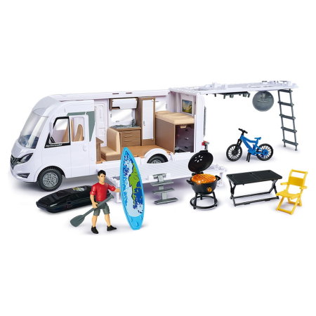 Rulota Dickie Toys Camper Hymer Camping Van Class B cu figurina si accesorii 3 ani + [1]