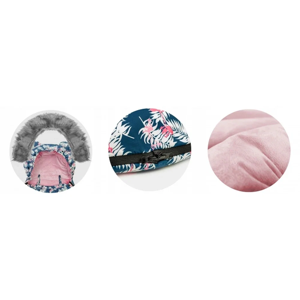 Sac de iarna 95 x 48 cm Ricokids Elmi - Bleumarin cu flamingo [4]