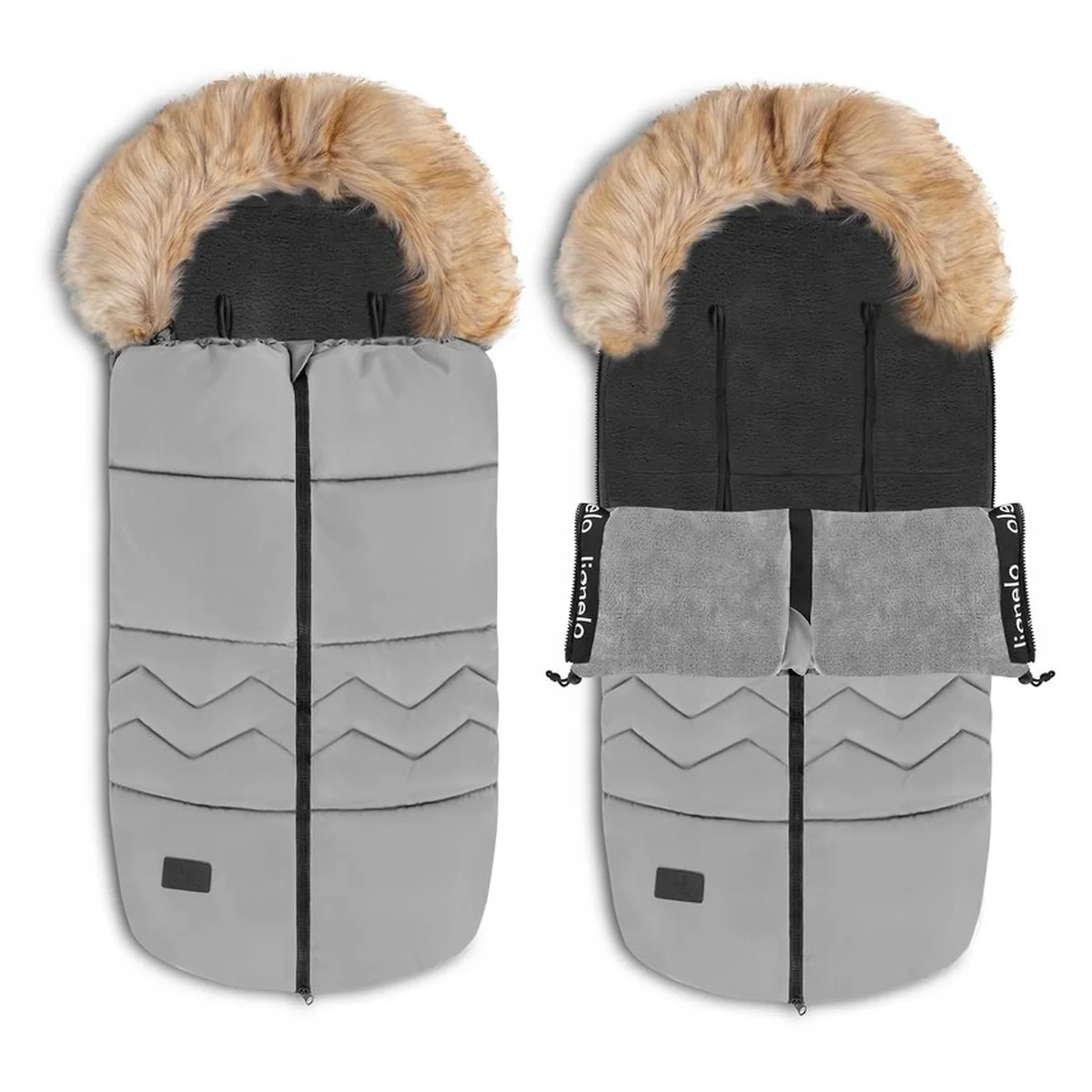 Sac de iarna, Lionelo, Frode, Pentru carucior, 90x45 cm, Impermeabil, Universal, Gri [2]