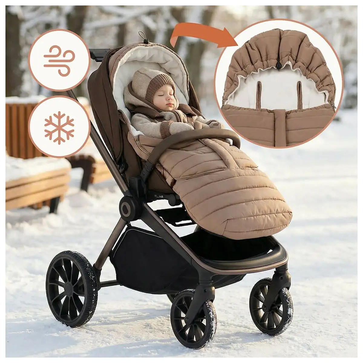 Sac de iarna, Lionelo, Oli, Pentru carucior, landou sau scaun auto, 101x45 cm, Impermeabil, Rezistent pana la -20 [12]