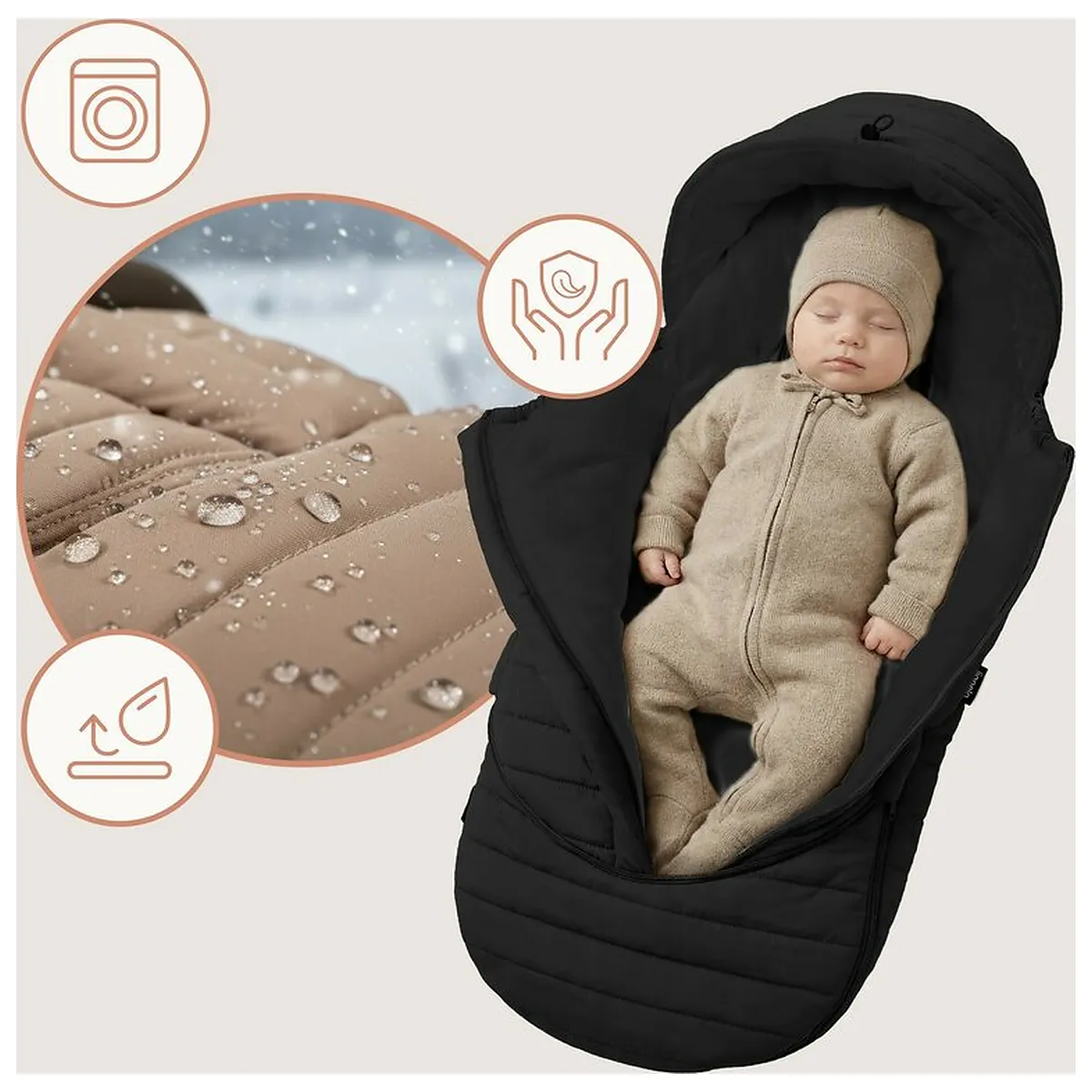 Sac de iarna, Lionelo, Oli, Pentru carucior, landou sau scaun auto, 101x45 cm, Impermeabil, Rezistent pana la -20 [14]