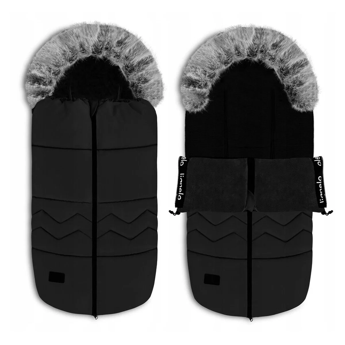 Saci de iarna pentru carucior - Sac de iarna pentru carucior Frode, 90x45 cm, Impermeabil, Universal, Negru Lionelo