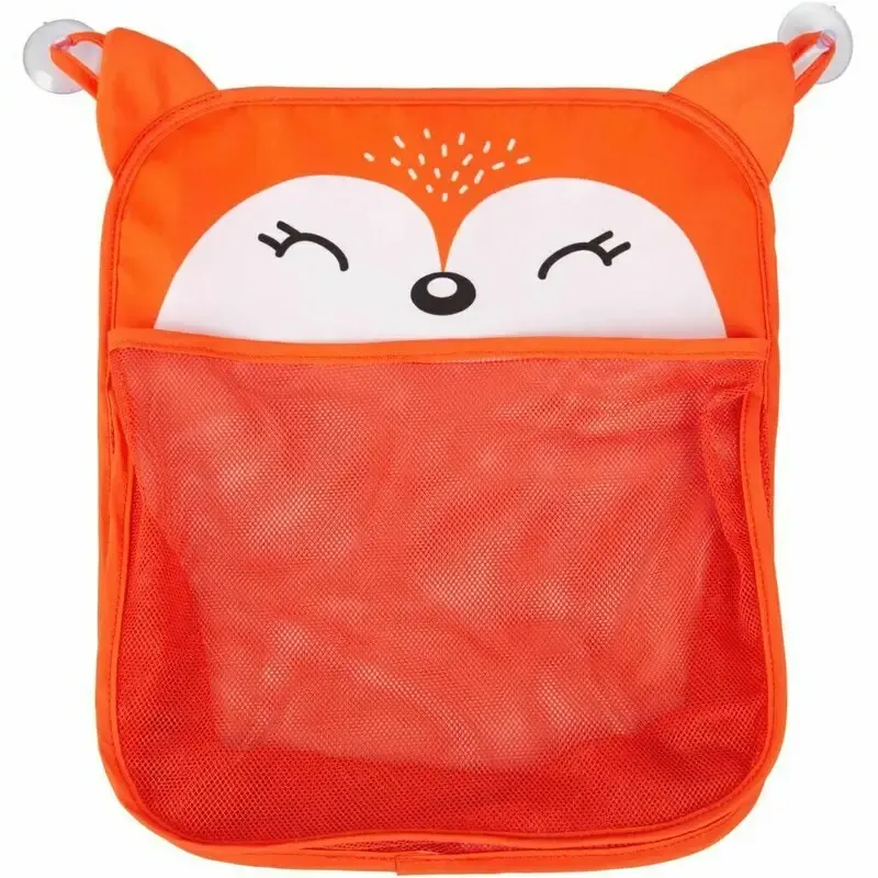 Baita celor mici - Saculet pentru jucariile de baie, Fox, Cu sistem de prindere cu ventuze, Dimensiune 32x38 cm, FreeON