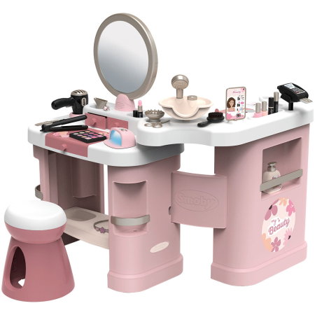 Jucarii de rol - Salon de infrumusetare Smoby My Beauty Center roz cu 26 accesorii 3 ani +