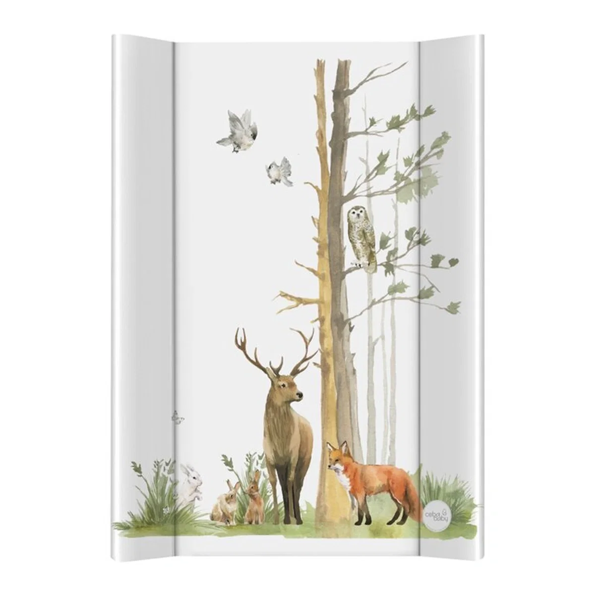 Saltelute de infasat - Saltea de infasat, Ceba Baby, Basic, 50x70 cm, Atasabila la patut, Fara BPA, 0 luni+, Woodland