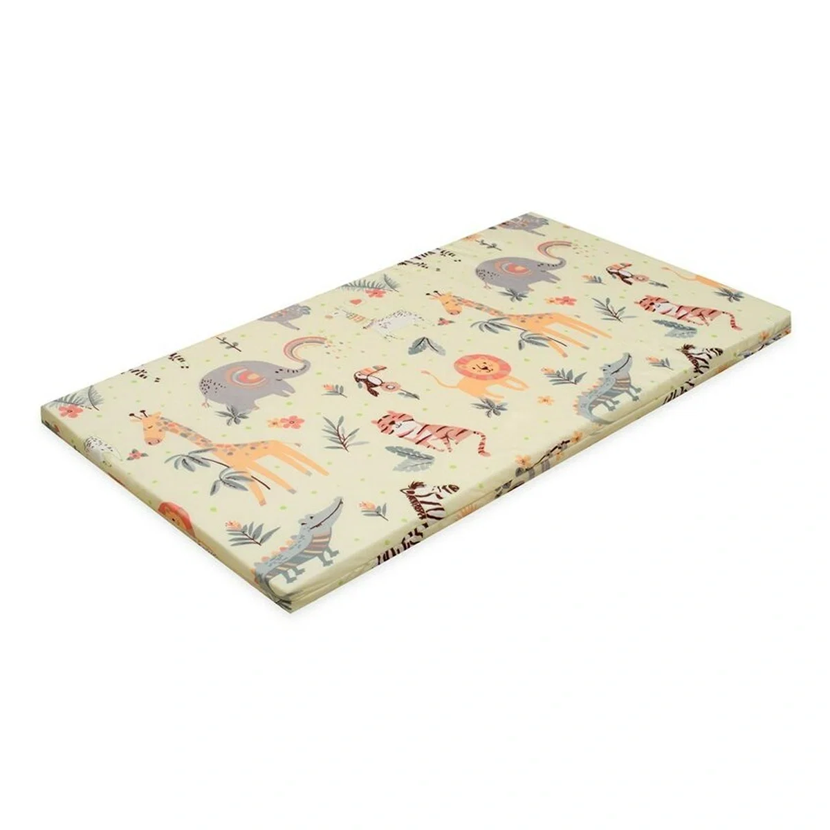 Saltele patuturi - Saltea patut bebe, New Baby, Zoo, Din spuma, Cu husa detasabila, 120x60x5 cm, 0 luni+, Multicolor