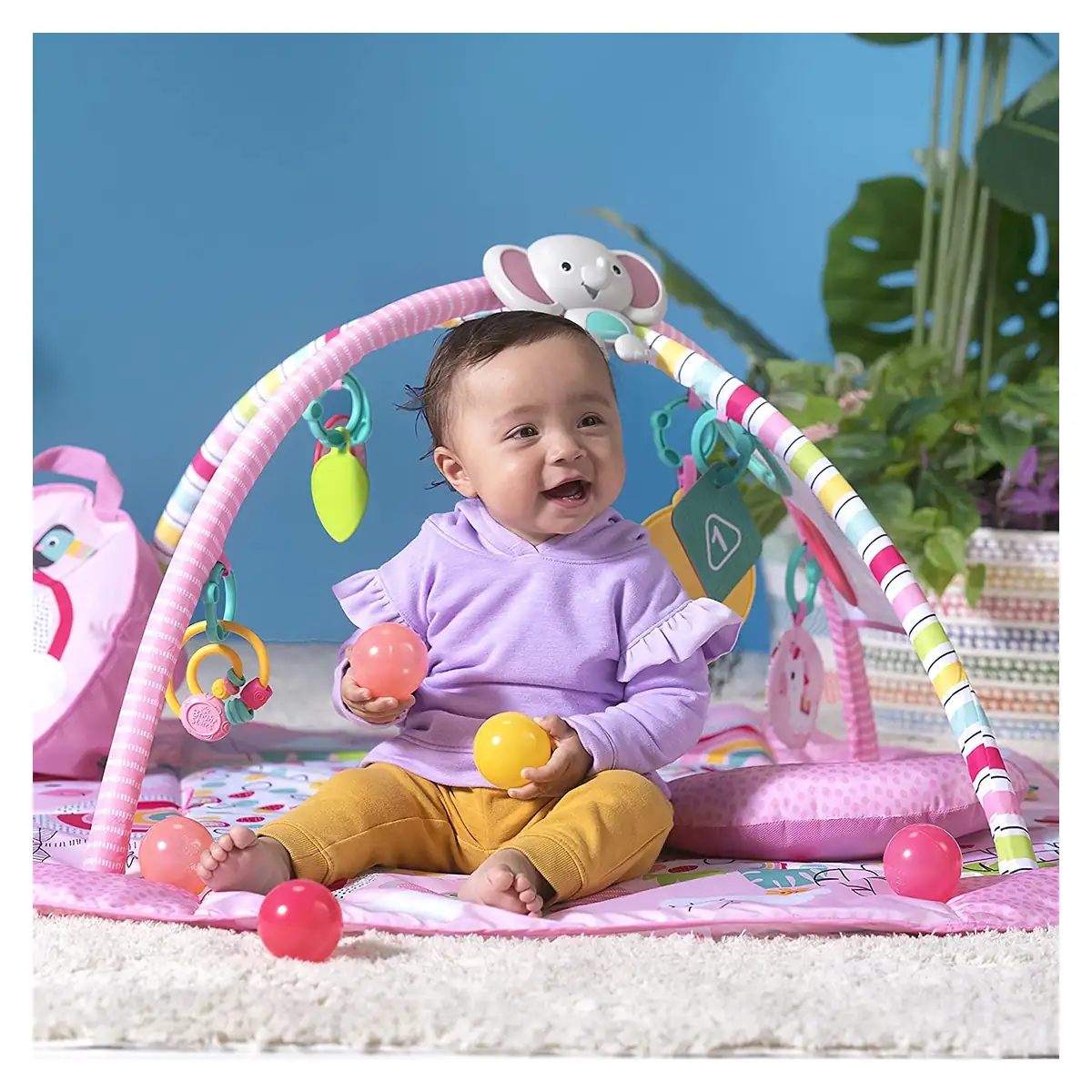 Salteluta de activitati 5 in 1 Gym & Ball Pit Rainbow Tropics Bright Starts 0 luni+ [11]