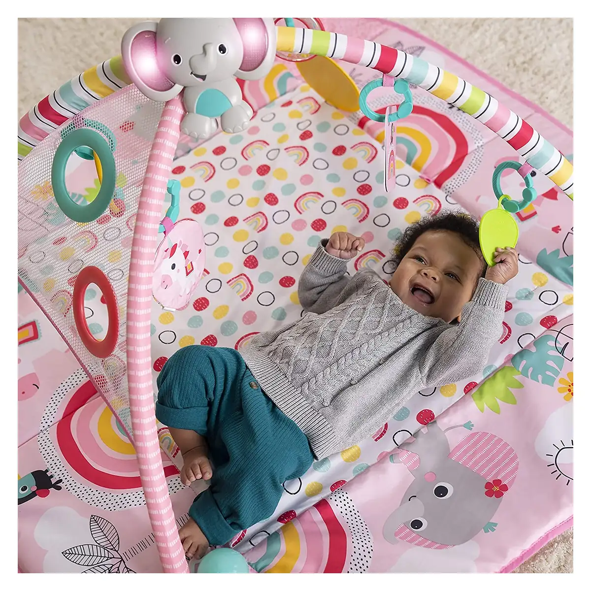 Salteluta de activitati 5 in 1 Gym & Ball Pit Rainbow Tropics Bright Starts 0 luni+ [12]