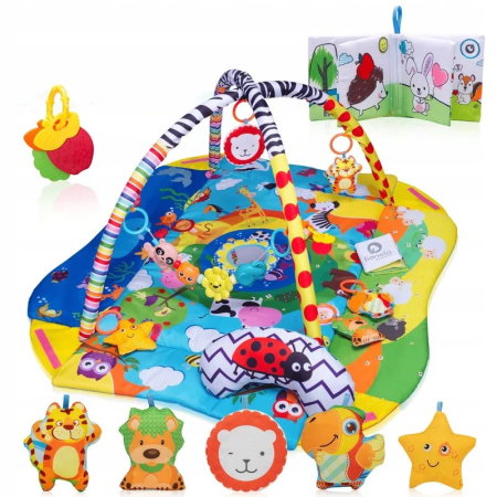 Jucarii - Salteluta interactiva, Lionelo, Anika, Cu jucarii, Oglinda, Perna, Conform cu standardul european de securitate EN71, Multicolor