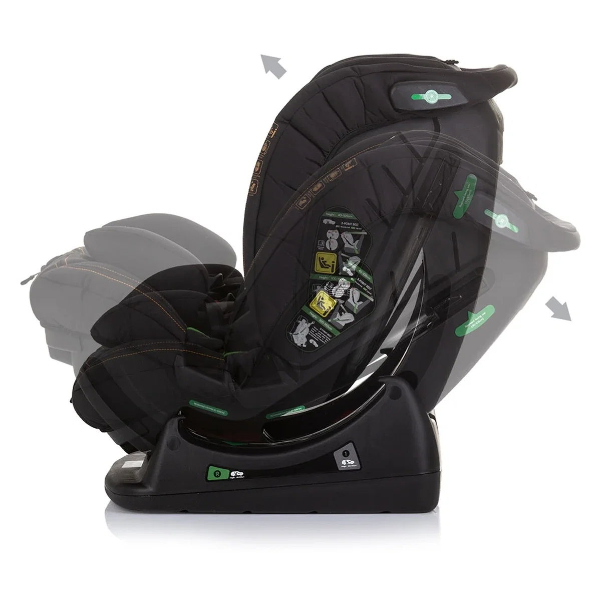 Scaun auto Chipolino Aviato I-Size 40-150 cm, Obsidian 12 ani [4]