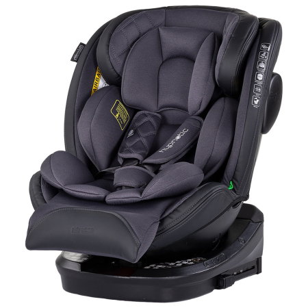 Scaune auto grupa 40-150 cm (0-36 kg) - Scaun auto Chipolino Hypnotic I-Size 40-150 cm cu sistem Isofix si sezut rotativ anthracite 12 ani