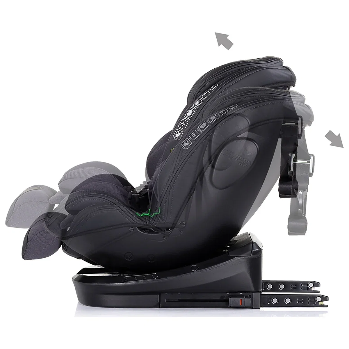 Scaun auto Chipolino Hypnotic I-Size 40-150 cm cu sistem Isofix si sezut rotativ anthracite 12 ani [4]
