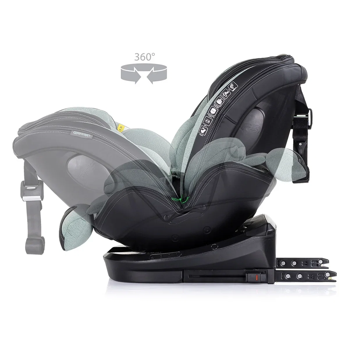 Scaun auto Chipolino Hypnotic I-Size 40-150 cm cu sistem Isofix si sezut rotativ basil 12 ani [6]