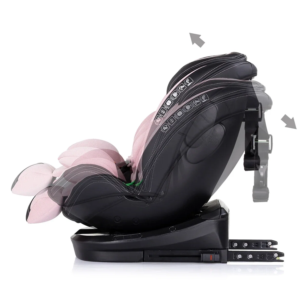 Scaun auto Chipolino Hypnotic I-Size 40-150 cm cu sistem Isofix si sezut rotativ pink marshmallow 12 ani [4]