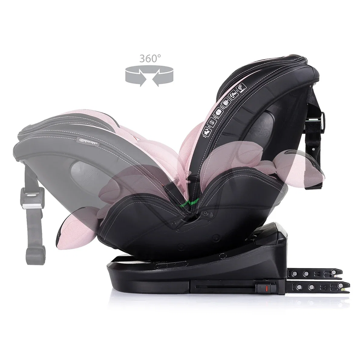 Scaun auto Chipolino Hypnotic I-Size 40-150 cm cu sistem Isofix si sezut rotativ pink marshmallow 12 ani [6]