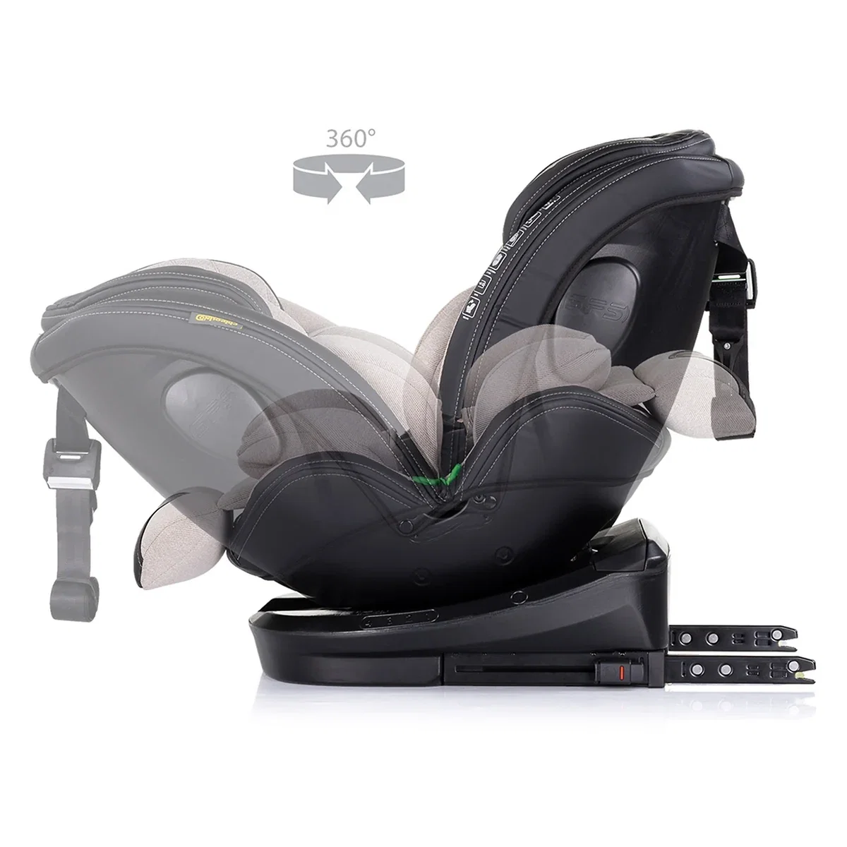 Scaun auto Chipolino Hypnotic I-Size 40-150 cm cu sistem Isofix si sezut rotativ tiramisu 12 ani [6]