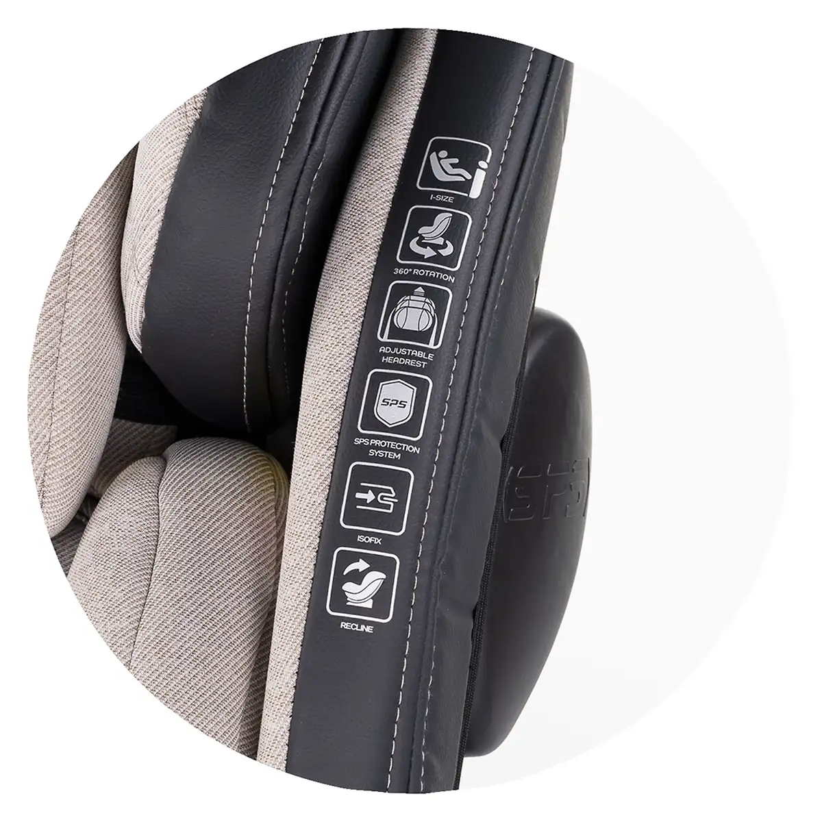 Scaun auto Chipolino Hypnotic I-Size 40-150 cm cu sistem Isofix si sezut rotativ tiramisu 12 ani [13]