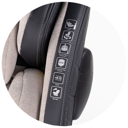 Scaun auto Chipolino Hypnotic I-Size 40-150 cm cu sistem Isofix si sezut rotativ tiramisu 12 ani [13]