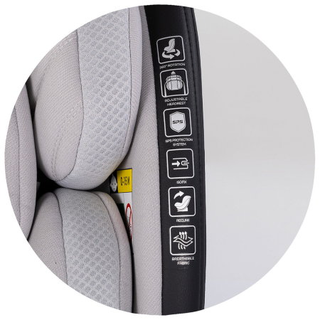 Scaun auto Chipolino Hypnotic Plus I-Size, 40-150 cm, cu sistem Isofix si sezut rotativ, Platinum [12]