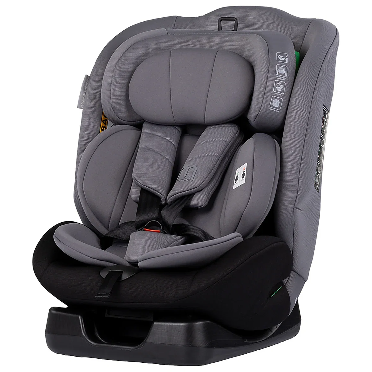 Scaune auto grupa 40-150 cm (0-36 kg) - Scaun auto Chipolino Mondial I-Size 40-150 cm, Charcoal 12 ani